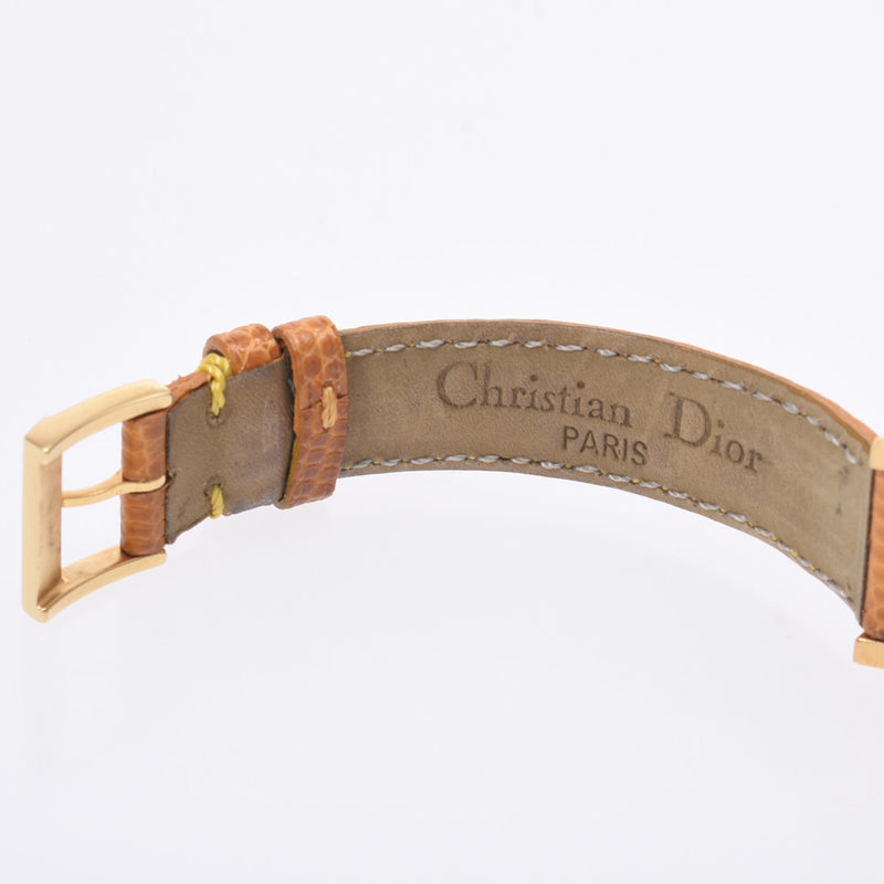 Christian Dior Christian Dior La Paris Genne Women's GP / Leather Watch Quartz Champagne Shaking AB Rank Used Silgrin