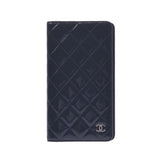 Chanel Chanel Matrasse Coco Mark Black Silver Fitting Unisex Enamel Handbook Cover AB Rank Used Sinkjo