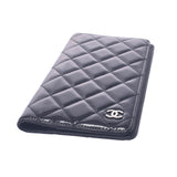 Chanel Chanel Matrasse Coco Mark Black Silver Fitting Unisex Enamel Handbook Cover AB Rank Used Sinkjo