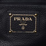 Prada Prada 2way袋黑色金支架女士皮革手袋B排名使用水池