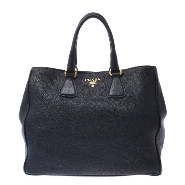 Prada Prada 2way Bag Black Gold Bracket Ladies Leather Hand Bag B Rank Used Sinkjo