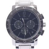 BVLGARI Bulgari Burgari Burgari 41 Chronograph Back Skin BB41BSSDCH Men's SS Watch Automatic Curved Black Table A-Rank Used Sinkjo