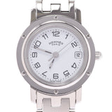 【Summer Selection Clock】 Hermes Hermes Clipper CL4.210 Women SS Watch Quartz White Flight A Rank Used Silgrin