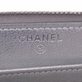 CHANEL Chanel Airline Round Fastener Silver Silver Fittings Ladies Lambskin Long Wallet AB Rank Used Silgrin