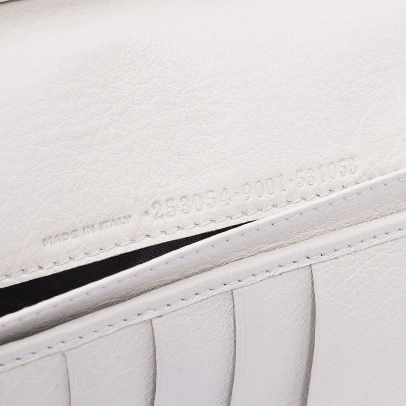 Balenciaga Valenciaga Giant Continental White Unisex Leather Long Wallet A-Rank Used Silgrin