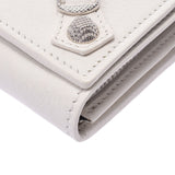 Balenciaga Valenciaga Giant Continental White Unisex Leather Long Wallet A-Rank Used Silgrin