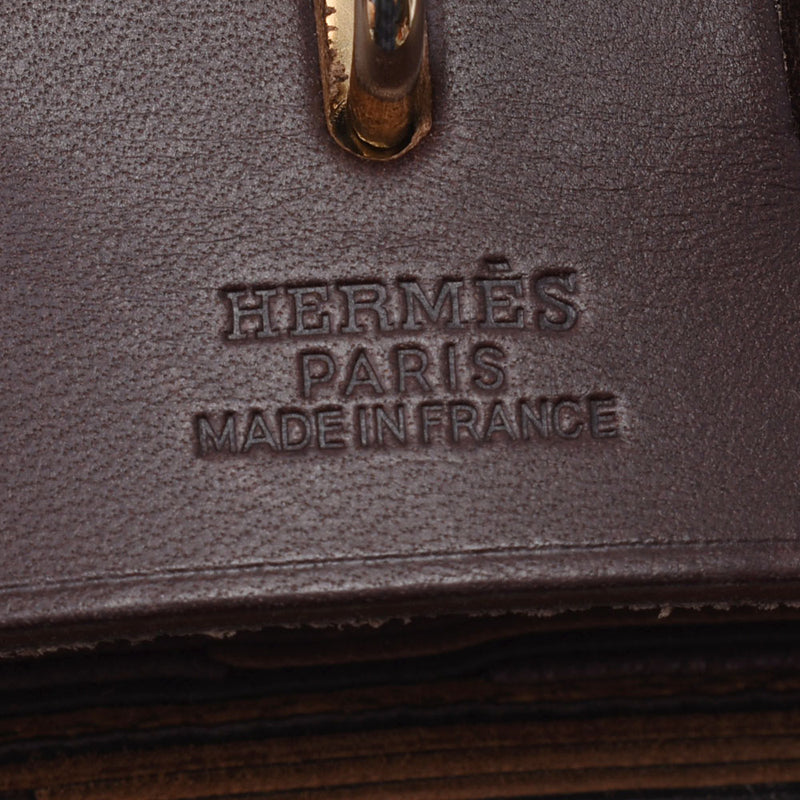 Hermes Hermes Ele Bag PM 2WAY Bag Tea Gold Bracket □ G Engraved (around 2003) Women's Vibrato / Canvas / Leather Handbag AB Rank Used Silgrin