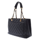 Chanel Chanel Matrasse GST Chain Tote Black Gold Bracket Ladies Caviar Skin Tote Bag B Rank Used Silgrin