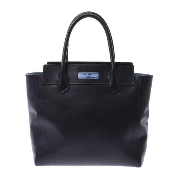 PRADA Prada Etiki 2WAY Black Silver Bracket Women's Curf Handbags AB Rank Used Silgrin