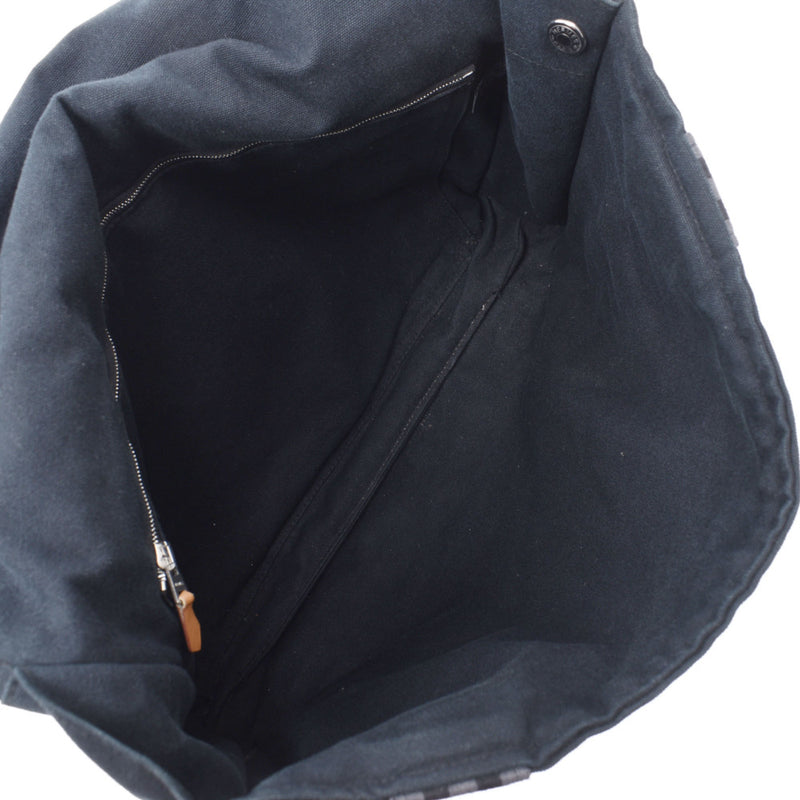 Hermes Hermes Fool Tu Besus Black Unisex Canvas Shoulder Bag B Rank Used Silgrin