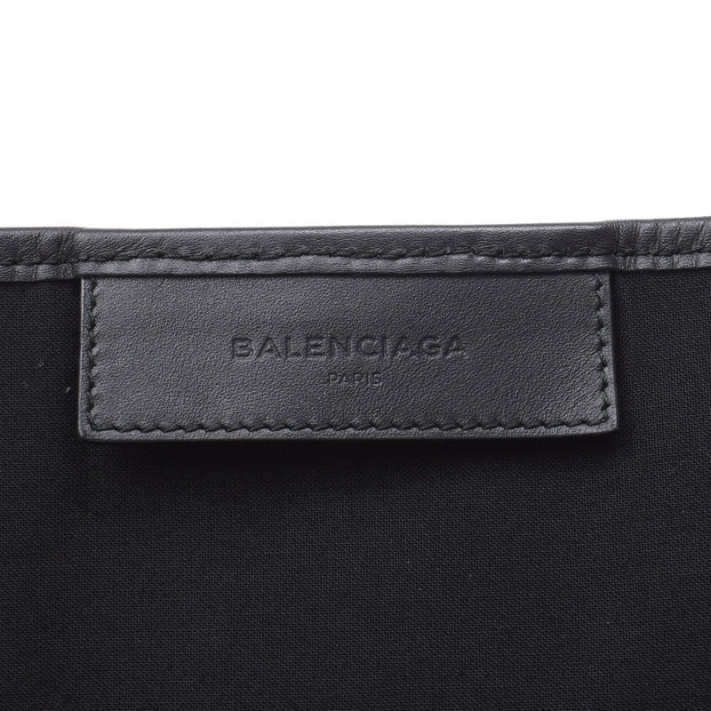 BALENCIAGA バレンシアガ ネイビーカバ M 白/黒 339936 ユニセックス キャンバス/レザー トートバッグ Bランク 中古 銀蔵