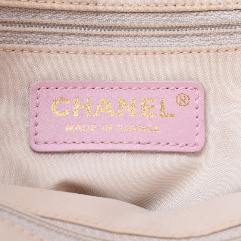 CHANEL シャネル ニュートラベルライン トートTPM ピンク レディース ナイロン/レザー トートバッグ Bランク 中古 銀蔵