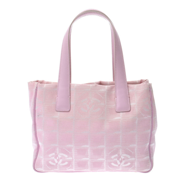 Chanel Chanel Nuto Labelline Tote TPM Pink Women's Nylon / Leather Tote Bag B Rank Used Sinkjo