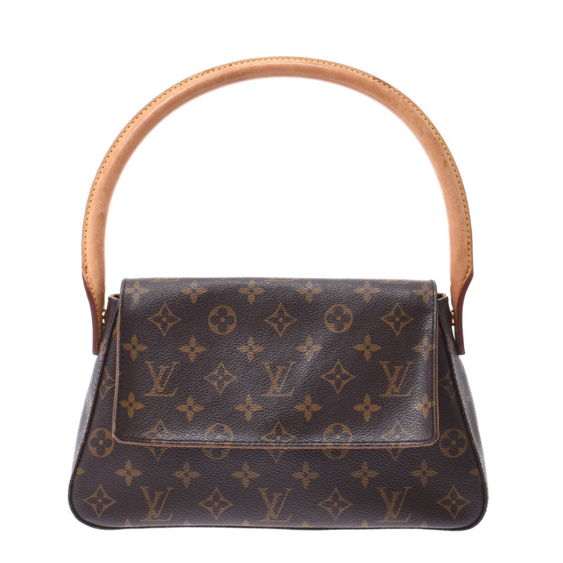 LOUIS VUITTON Louis Vuitton monogram mini-looping brown M51147 Lady's monogram canvas one shoulder bag B rank used silver storehouse