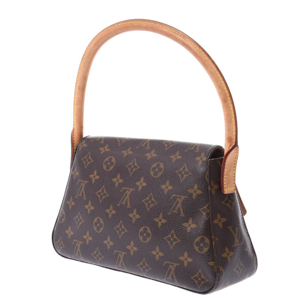 LOUIS VUITTON Louis Vuitton monogram mini-looping brown M51147 Lady's monogram canvas one shoulder bag B rank used silver storehouse