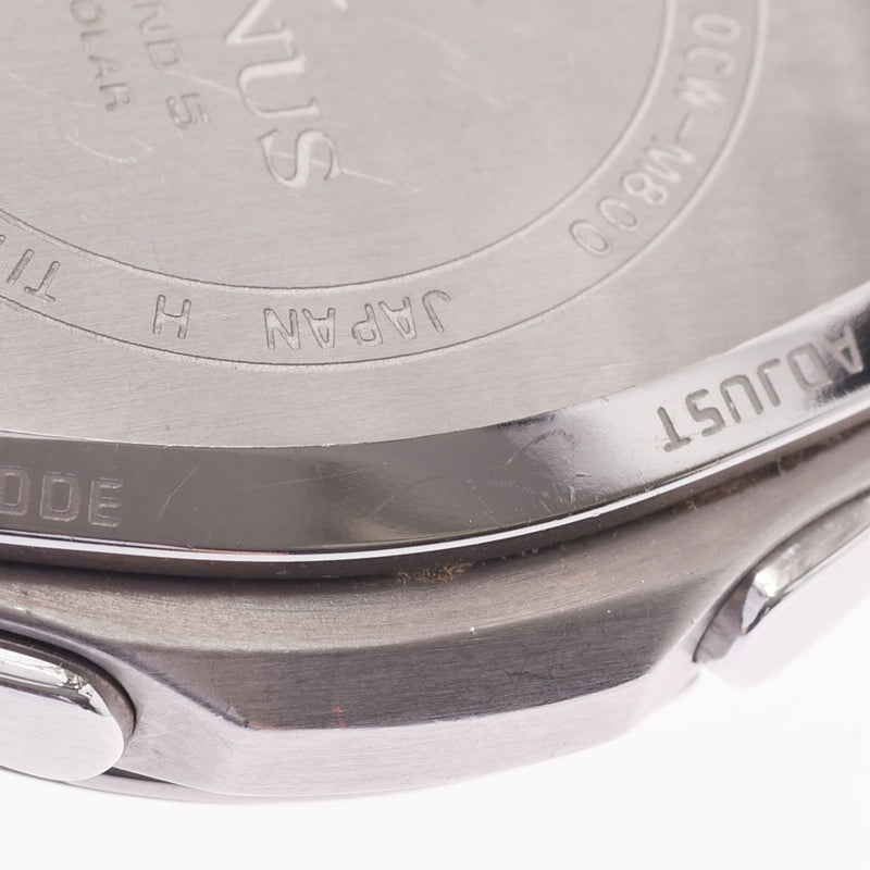 CASIO カシオ オシアナス タフソーラー OCW-M800 メンズ チタン 腕時計 ソーラー電波時計 黒文字盤 ABランク 中古 銀蔵