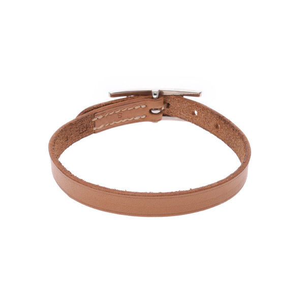 Hermes apron natural silver bracelet (J) Unisex Leather Bracelet