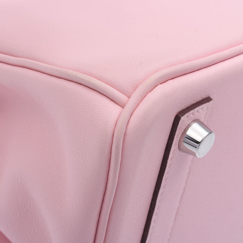Hermes Hermes Burkin 25 Rose Sakura Silver Bracket X Engraving (around 2016) Women's Swift Handbags AB Rank Used Silgrin