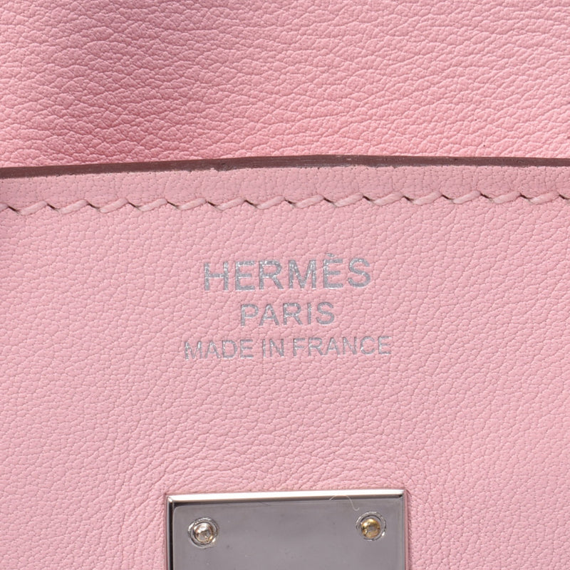Hermes Hermes Burkin 25玫瑰樱花银色支架X雕刻（2016年左右）女性的Swift Handbags Ab排名使用Silgrin