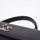 CHANEL Chanel top handle black silver bracket ladies leather 2 way bag new same second-hand sinkjo