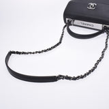 CHANEL Chanel top handle black silver bracket ladies leather 2 way bag new same second-hand sinkjo