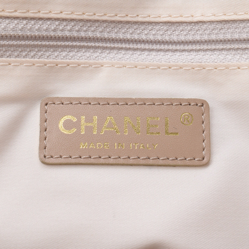 Chanel Chanel中型标签线手机MM米色男女通用尼龙/皮革手提包袋AB排名使用SILGRIN