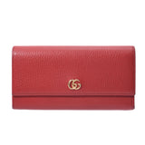 GUCCI Gucci, GG, Marmont Fasner, long wallet, red gold, cash, 456116, carf, long purse, AB, AB, Class, Silver, Rank, Silver.