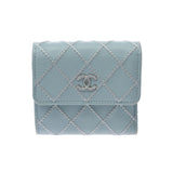 CHANEL Chanel, compact wallet, watercolor, water, gold, gold, gold, Ladies, three, three, wallet, AB, AB, used, silver, rank.