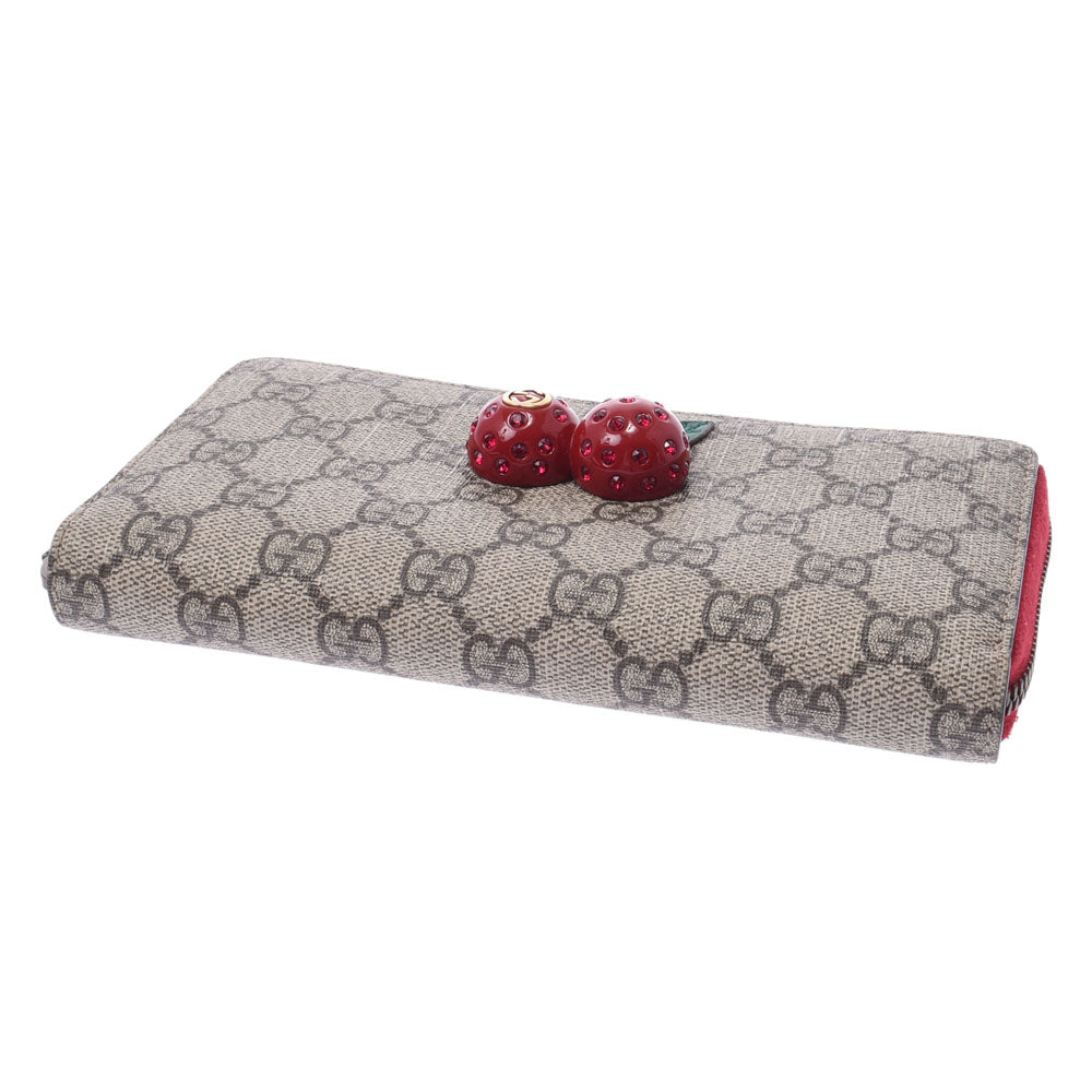 美品 GUCCI 長財布 GGスプリーム シェリーライン 蜂 ラウンドジップ