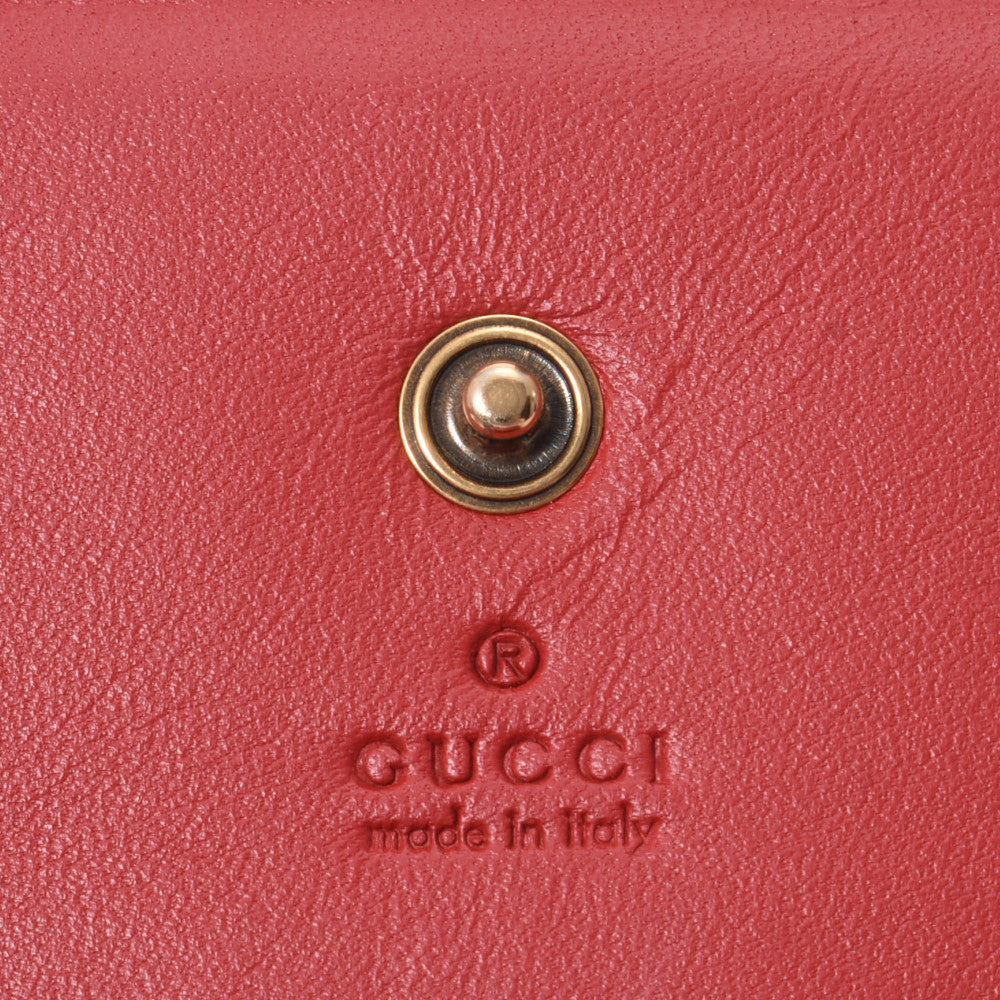 Gucci Cherry Compact Wallet Beige / Red Women GG Sprim Canvas Two