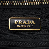 PRADA Prada One Shoulder Bag Black Gold Bracket Ladies Leather Type Pushed Semi-Shoulder Bag B Rank Used Silgrin