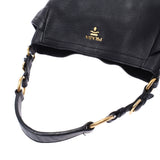 PRADA Prada One Shoulder Bag Black Gold Bracket Ladies Leather Type Pushed Semi-Shoulder Bag B Rank Used Silgrin