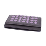 Bottega Veneta interlace chart business card Gree / Purple Unisex lambskin card case ab