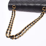 Chanel Chanel Matrasse Chain Shoulder Double Lid Black Gold Bracket Ladies Lamskin Shoulder Bag B Rank Used Sinkjo