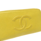 CHANEL Chanel, round fastener, yellow gold, silver gold, silver, silver gold, ranch, wallet, wallet, B, rank used silver.