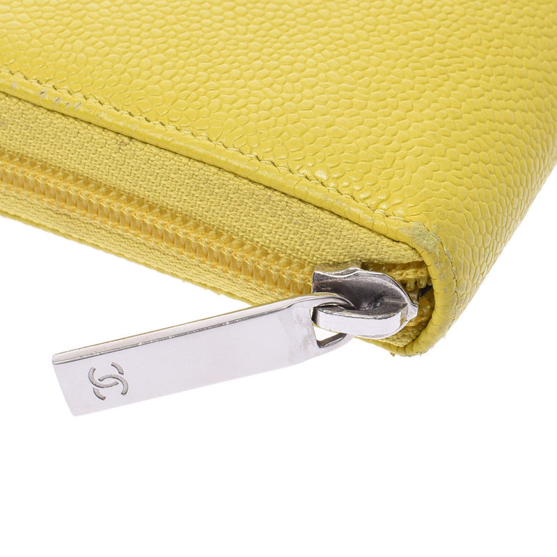 CHANEL Chanel, round fastener, yellow gold, silver gold, silver, silver gold, ranch, wallet, wallet, B, rank used silver.