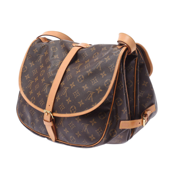 LOUIS VUITTON Louis Vuitton Monogram Saumur 35 Brown M42254 Unisex Monogram Canvas Shoulder Bag B Rank Used Ginzo