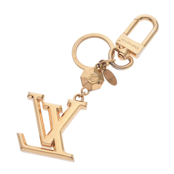 LOUIS VUITTON ルイヴィトン ポルトクレ LV ファセット キーリング ゴールド金具 M65216 ユニセックス GP キーホルダー Bランク 中古 銀蔵