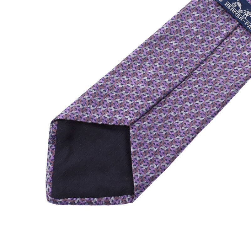 Hermes Hermes H型紫色男士丝绸100％领带A-Rank使用过Silgrin