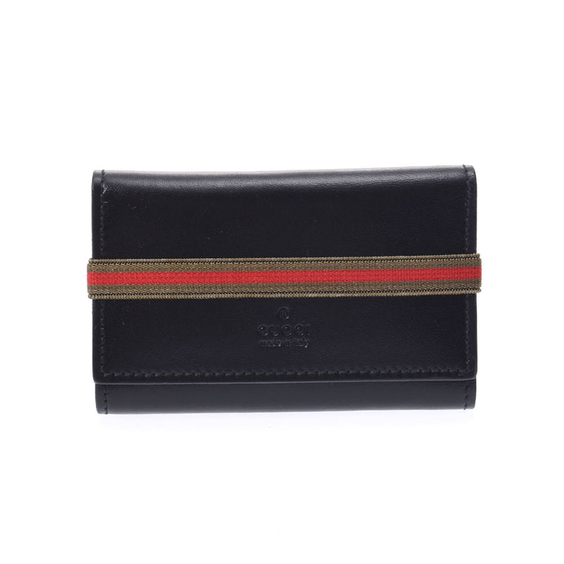 GUCCI グッチ 6連キーケース 黒 ゴールド金具 456118 レディース レザー キーケース Aランク 中古 銀蔵