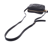 Gucci Gucci Soho小迪斯科袋GG Logo Black Gold Bracket 308364女士皮革单肩包A级使用Silgrin