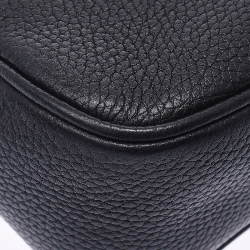 Gucci Gucci Soho小迪斯科袋GG Logo Black Gold Bracket 308364女士皮革单肩包A级使用Silgrin