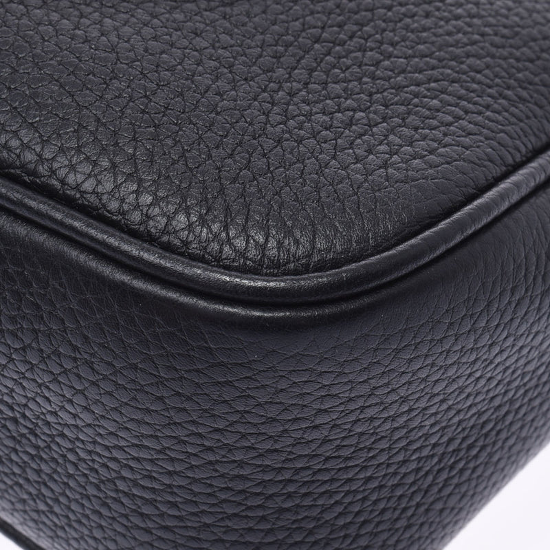 Gucci Gucci Soho小迪斯科袋GG Logo Black Gold Bracket 308364女士皮革单肩包A级使用Silgrin
