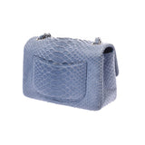 CHANEL シャネル ミニ チェーンショルダー 青 シルバー金具 レディース パイソン ショルダーバッグ Bランク 中古 銀蔵