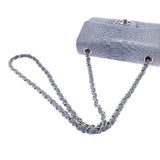 CHANEL シャネル ミニ チェーンショルダー 青 シルバー金具 レディース パイソン ショルダーバッグ Bランク 中古 銀蔵