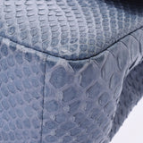 CHANEL シャネル ミニ チェーンショルダー 青 シルバー金具 レディース パイソン ショルダーバッグ Bランク 中古 銀蔵