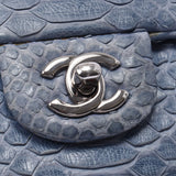 CHANEL シャネル ミニ チェーンショルダー 青 シルバー金具 レディース パイソン ショルダーバッグ Bランク 中古 銀蔵