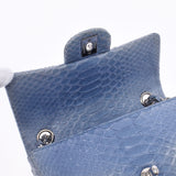 CHANEL シャネル ミニ チェーンショルダー 青 シルバー金具 レディース パイソン ショルダーバッグ Bランク 中古 銀蔵