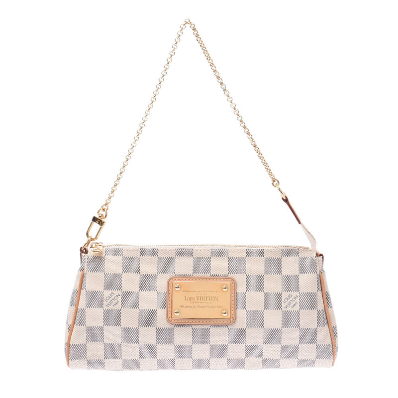 Louis Vuitton Louis Vuitton Damier Azul Eva 2way White N55214 Women's Damier Azul Canvas Shoulder Bag A-Rank Used Silgrin