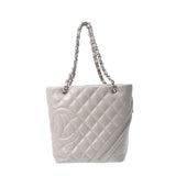 Chanel Chanel Cambon Line Cotton Club Chain Tote Beige Ladies Leather Tote Bag AB Rank Used Silgrin